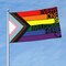 Progress Pride Flag 3x5 Foot LGBTQ Rainbow Lesbian Gay Bisexual Trans Flags with Brass Grommets for Outside Yard Outdoor Lawn